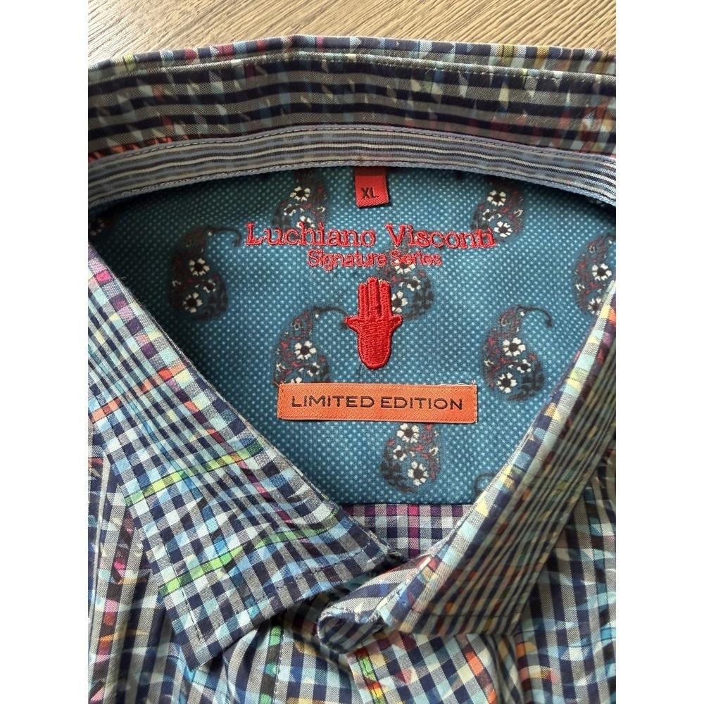 Visconti Signature Limited Edition Men's Dress Shirt Colorful 100% Cotton, XL